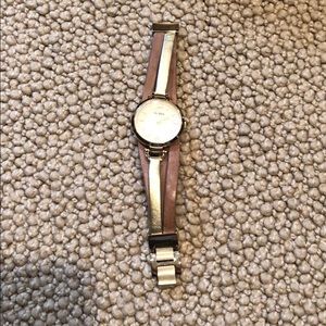 Fossil brown and gold watch